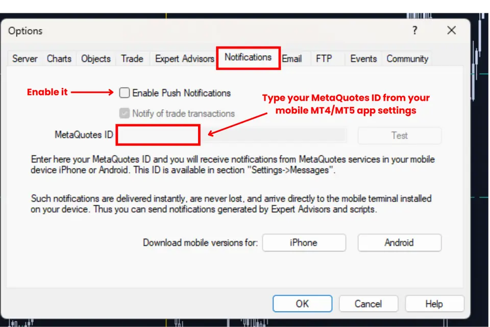 Hydra Trend Rider alert setup mobile push notification