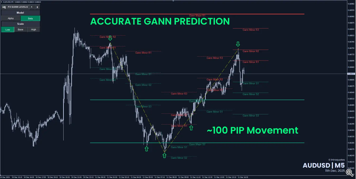 Best Gann Strategy for Forex - AUDUSD 100 pips