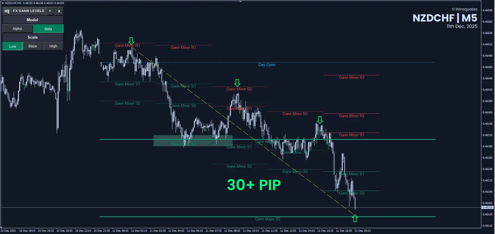 Best Gann Strategy for Forex - NZDCHF 30 pips movement